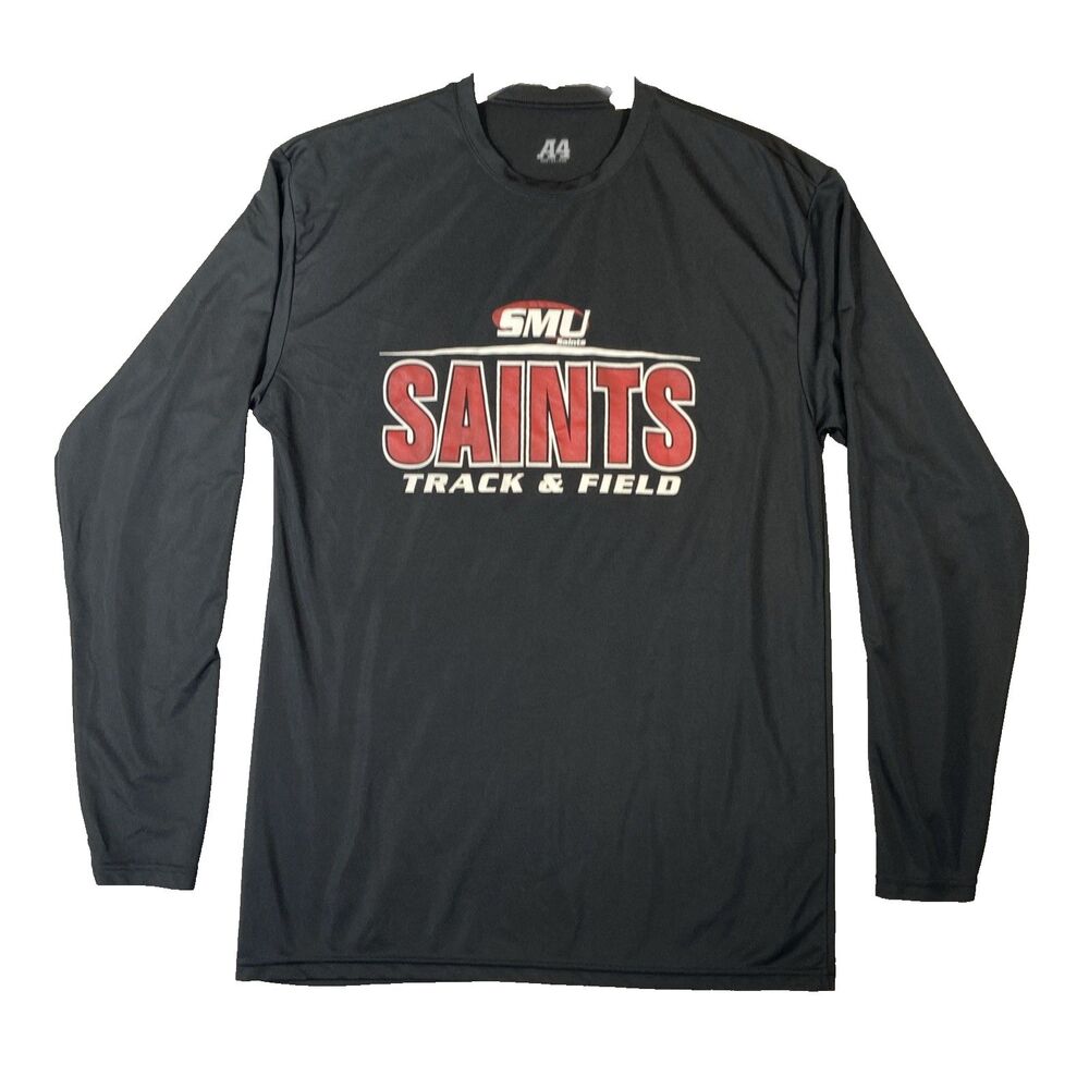 SMU Saints Track and Field Long Sleeve Jersey Athletic Warm Up A4 Size Medium